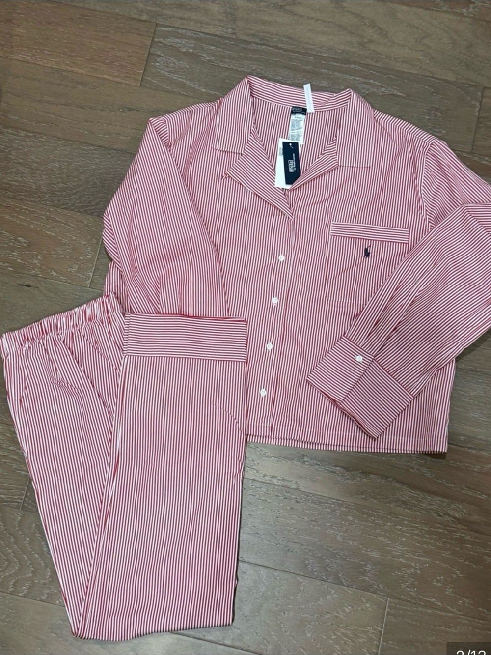 Polo by Ralph Lauren Pink & White Striped Kids Pajama Set